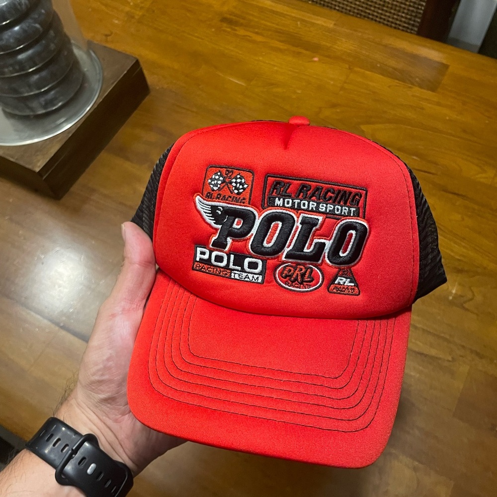 Ralph Lauren Red and Black Trucker Cap